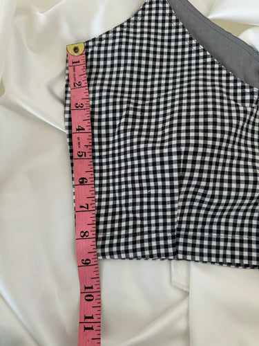 Ready To Wear Saree Blouse | Handwoven Cotton | Size 34 | Black and White Checks | Sphagetti Strap | Free Shipping | Ships from California